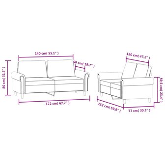 2-delige Loungeset met kussens fluweel donkergrijs 8721012071780 7