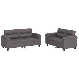 2-delige Loungeset met kussens kunstleer grijs 8721012073319 2