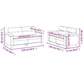 2-delige Loungeset met kussens kunstleer grijs 8721012073319 7