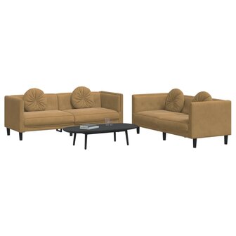 2-delige Loungeset met kussens fluweel bruin 8721012289574 3