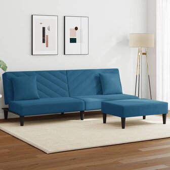 2-delige Loungeset met kussens fluweel blauw 8721012453630 1