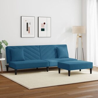 2-delige Loungeset met kussens fluweel blauw 8721012453630 3