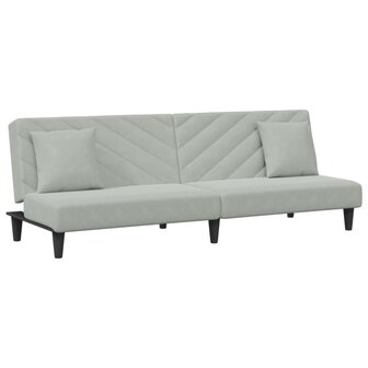 2-delige Loungeset met kussens fluweel lichtgrijs 8721012453647 4