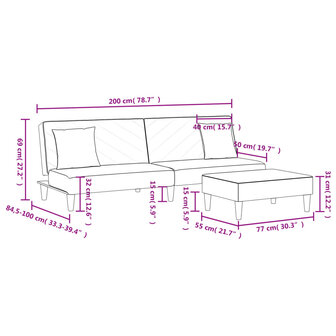 2-delige Loungeset met kussens fluweel donkergrijs 8721012453654 11