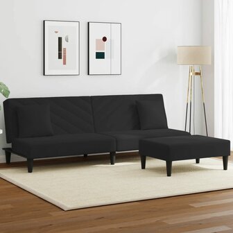 2-delige Loungeset met kussens fluweel zwart 8721012453678 1