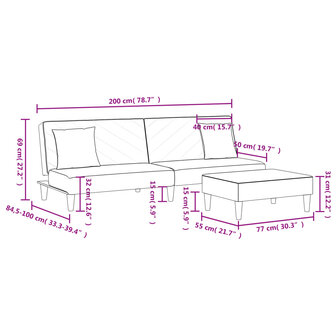 2-delige Loungeset met kussens fluweel zwart 8721012453678 11