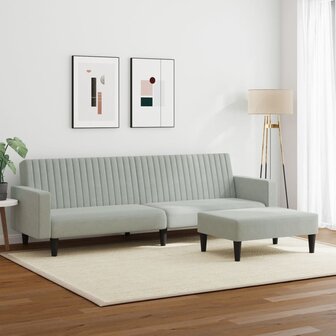 2-delige Loungeset fluweel lichtgrijs 8721012453821 3