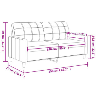 Tweezitsbank 140 cm stof bruin 8721012138209 8