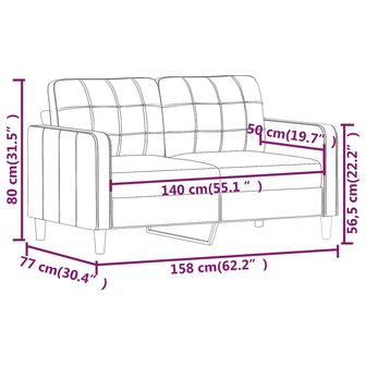 Tweezitsbank 140 cm stof wijnrood 8721012138230 8