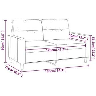 Tweezitsbank 120 cm stof lichtgrijs 8721012139534 8