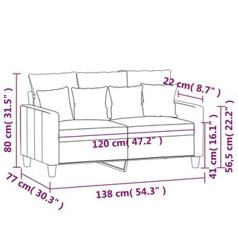 Tweezitsbank 120 cm stof lichtgeel 8721012139909 8