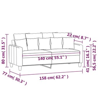 Tweezitsbank 140 cm stof lichtgrijs 8721012139930 8