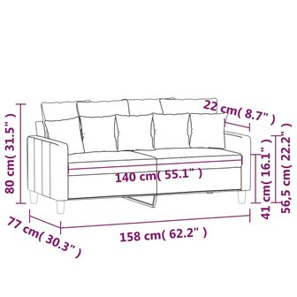 Tweezitsbank 140 cm fluweel geel 8721012140356 8