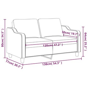 Tweezitsbank 120 cm stof lichtgeel 8721012140820 8