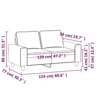 Tweezitsbank 120 cm stof donkergrijs 8721012141100 8