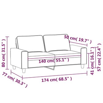 Tweezitsbank 140 cm stof lichtgrijs 8721012141179 8