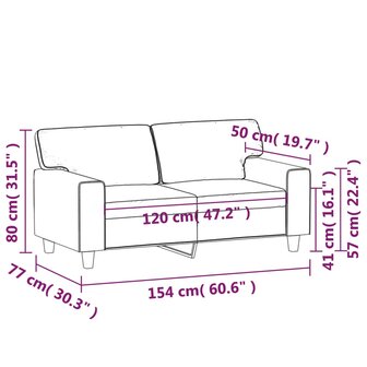 Tweezitsbank 120 cm kunstleer grijs 8721012141407 8