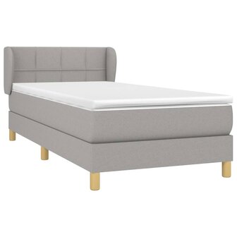 Boxspring met matras stof lichtgrijs 90x200 cm 8720287406495 3