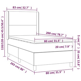 Boxspring met matras stof zwart 80x200 cm 8720287335603 7