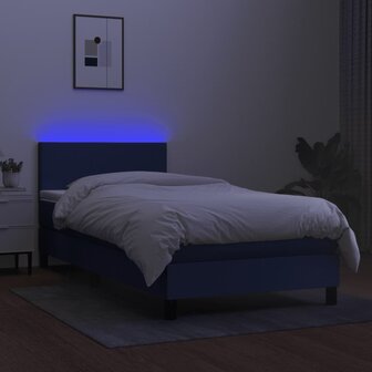 Boxspring met matras en LED stof blauw 80x200 cm 8720287364795 4