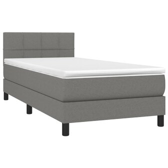 Boxspring met matras en LED stof donkergrijs 80x200 cm 8720287366348 3