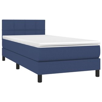 Boxspring met matras en LED stof blauw 90x200 cm 8720287366553 3