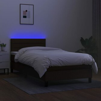 Boxspring met matras en LED stof zwart 90x200 cm 8720287367314 4