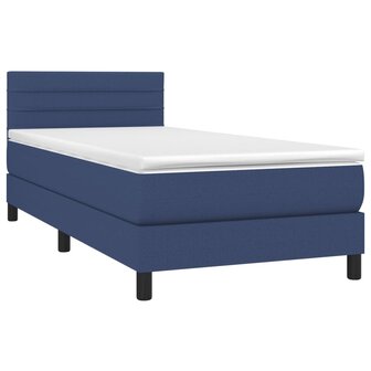 Boxspring met matras en LED stof blauw 90x200 cm 8720287367352 3