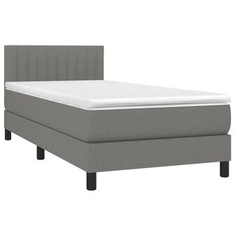 Boxspring met matras en LED stof donkergrijs 90x200 cm 8720287368106 3