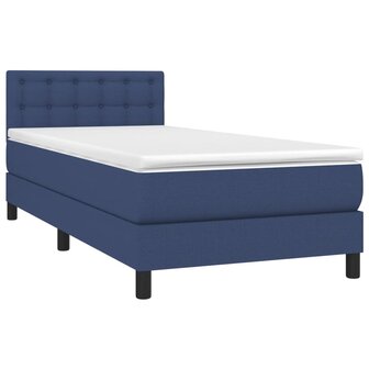 Boxspring met matras en LED stof blauw 90x200 cm 8720287369752 3