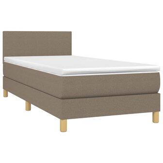 Boxspring met matras en LED stof taupe 80x200 cm 8720287370376 3