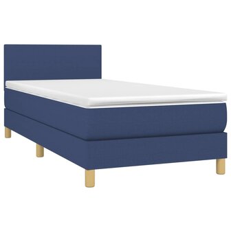 Boxspring met matras en LED stof blauw 80x200 cm 8720287370390 3