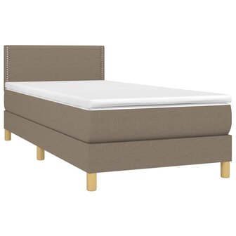 Boxspring met matras en LED stof taupe 80x200 cm 8720287371175 3