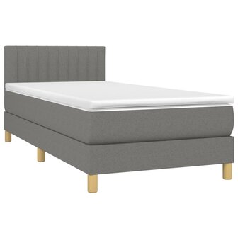 Boxspring met matras en LED stof donkergrijs 80x200 cm 8720287373544 4