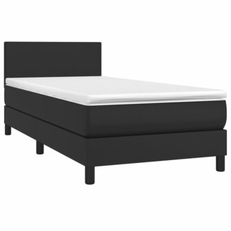 Boxspring met matras en LED kunstleer zwart 90x200 cm 8720287376057 3