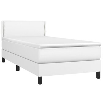 Boxspring met matras en LED kunstleer wit 80x200 cm 8720287376545 3