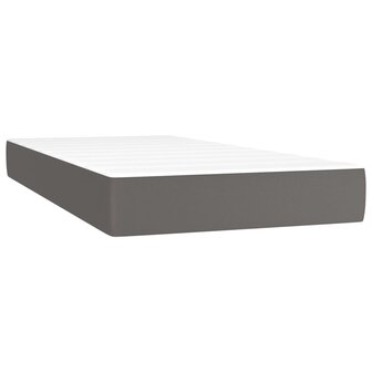 Boxspring met matras en LED kunstleer grijs 80x200 cm 8720287376576 6