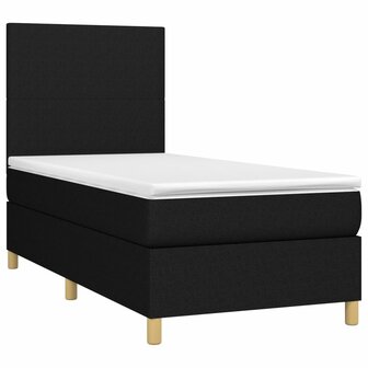 Boxspring met matras en LED stof zwart 80x200 cm 8720287387558 3