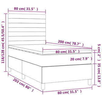 Boxspring met matras en LED fluweel zwart 80x200 cm 8720287396758 8