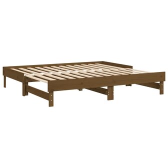 Slaapbank uitschuifbaar grenenhout honingbruin 2x(90x190) cm 8720845639174 7