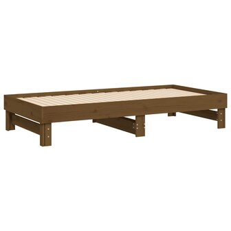 Slaapbank uitschuifbaar grenenhout honingbruin 2x(90x190) cm 8720845639174 8