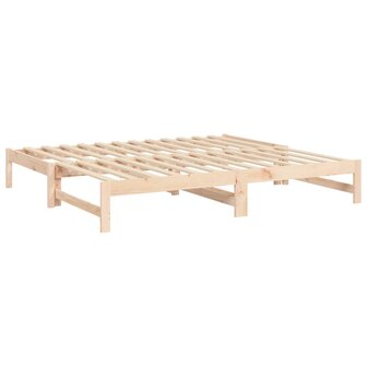 Slaapbank uitschuifbaar massief grenenhout 2x(75x190) cm 8720845639440 7