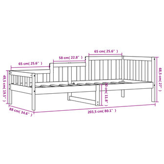 Slaapbank 80x200 cm massief grenenhout wit 8721012233447 11