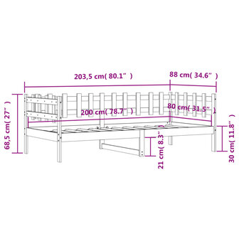 Slaapbank 80x200 cm massief grenenhout 8721012233522 10