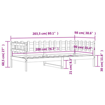 Slaapbank 90x200 cm massief grenenhout 8721012233553 10