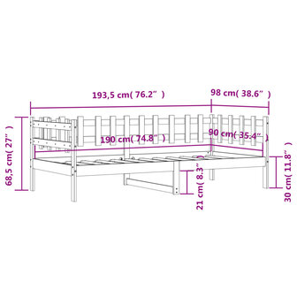 Slaapbank 90x190 cm massief grenenhout 8721012233584 10