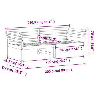 Slaapbank 80x200 cm massief grenenhout 8721012429895 9