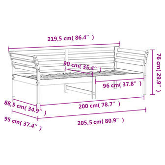 Slaapbank 90x200 cm massief grenenhout wasbruin 8721012429949 9