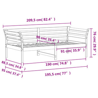 Slaapbank 90x190 cm massief grenenhout 8721012429987 9