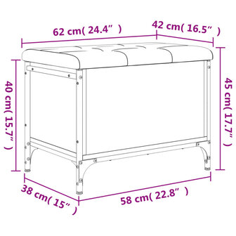 Opbergbankje 62x42x45 cm bewerkt hout bruineikenkleurig 8721012163447 10